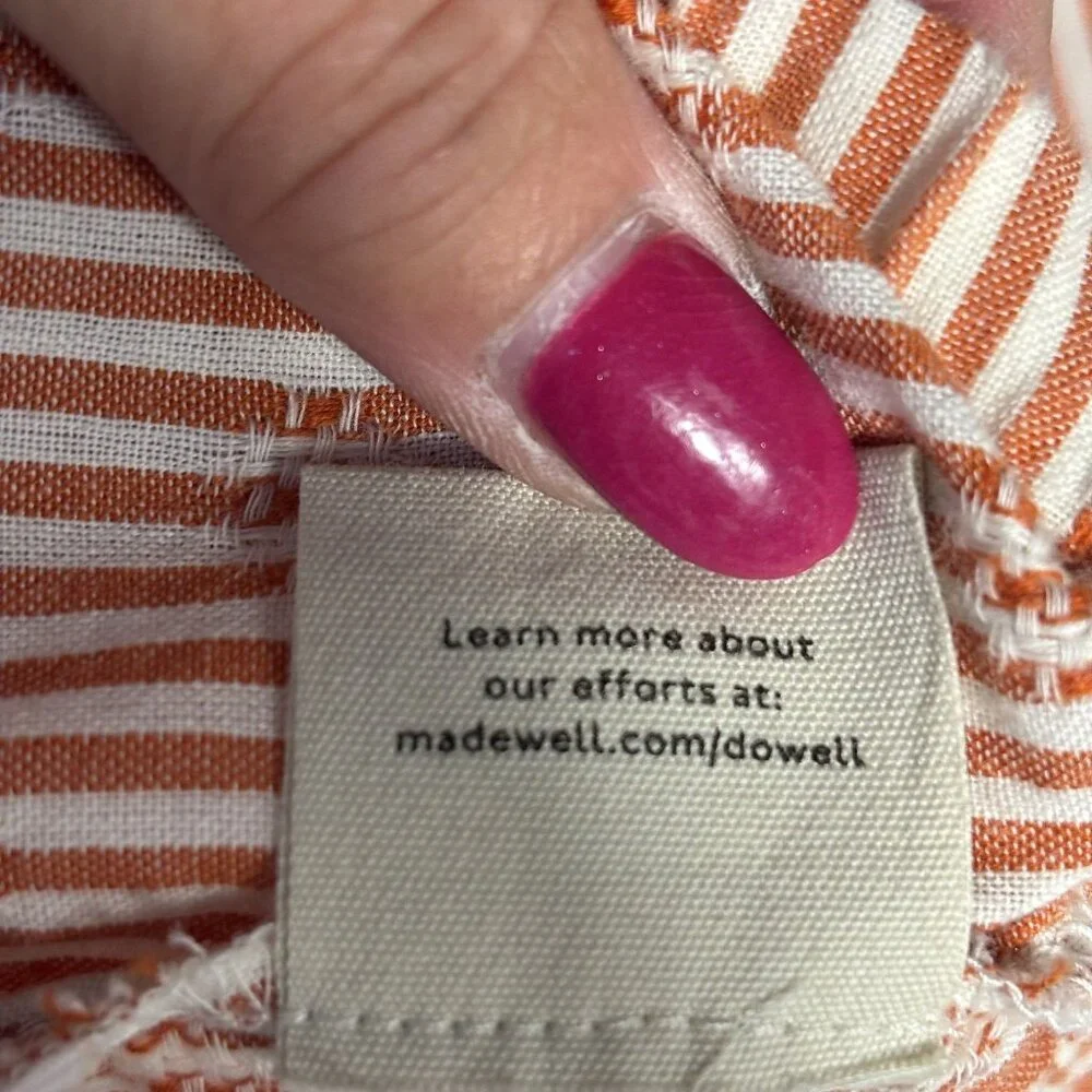 Madewell Striped Cotton Button-Up Puff Sleeve Blouse With Square Neckline - Picture 10 of 10